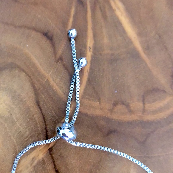 Silver Heart Cubic Zirconia Bracelet - Picture 5 of 8